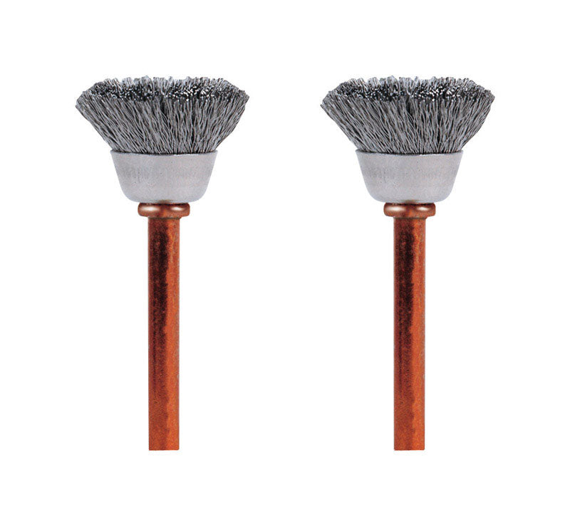 2 BRUSHES - Dremel 1/2 in. X 1.75 in. L Stainless Steel Brush 2 pk