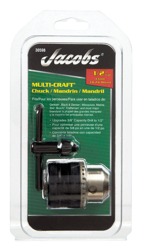 JACOBS - Jacobs 1/2 in. in. Drill Chuck 1/2 in. 3-Flat Shank 1 pc