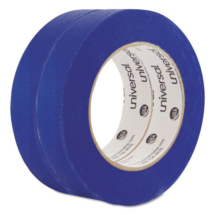 Universal - Premium Blue Masking Tape with UV Resistance, 3" Core, 24 mm x 54.8 m, Blue, 2/Pack