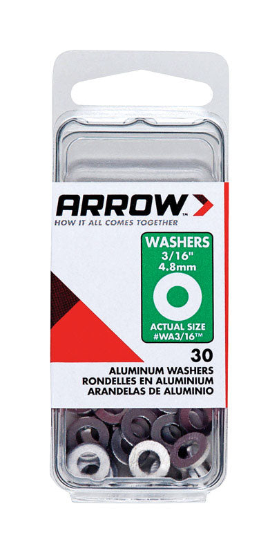 ARROW FASTENER - Arrow 3/16 in. D Aluminum Flat Washers Silver 30 pk