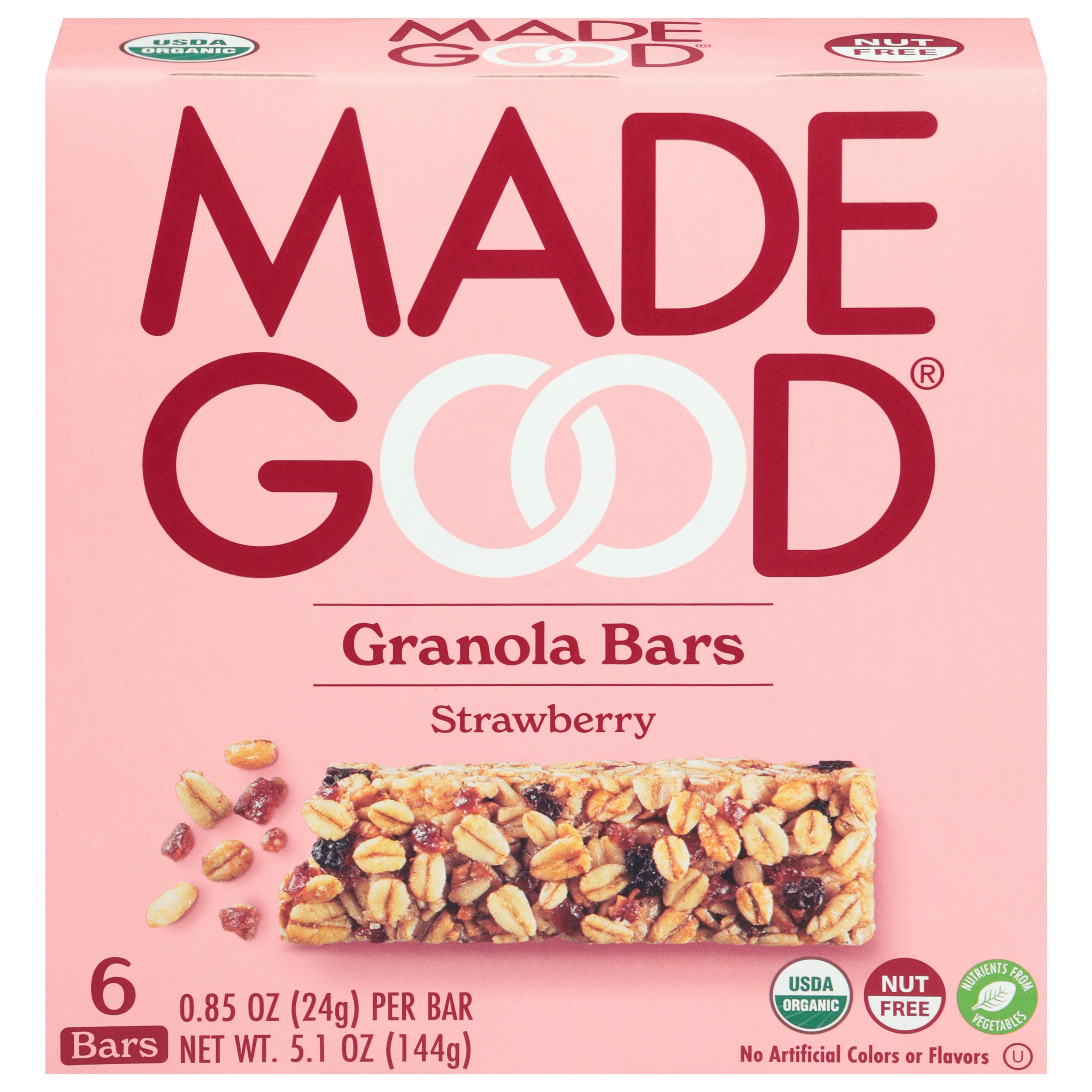 MadeGood Strawberry Granola Bars 6 - 0.85 oz Bars - Case of 6
