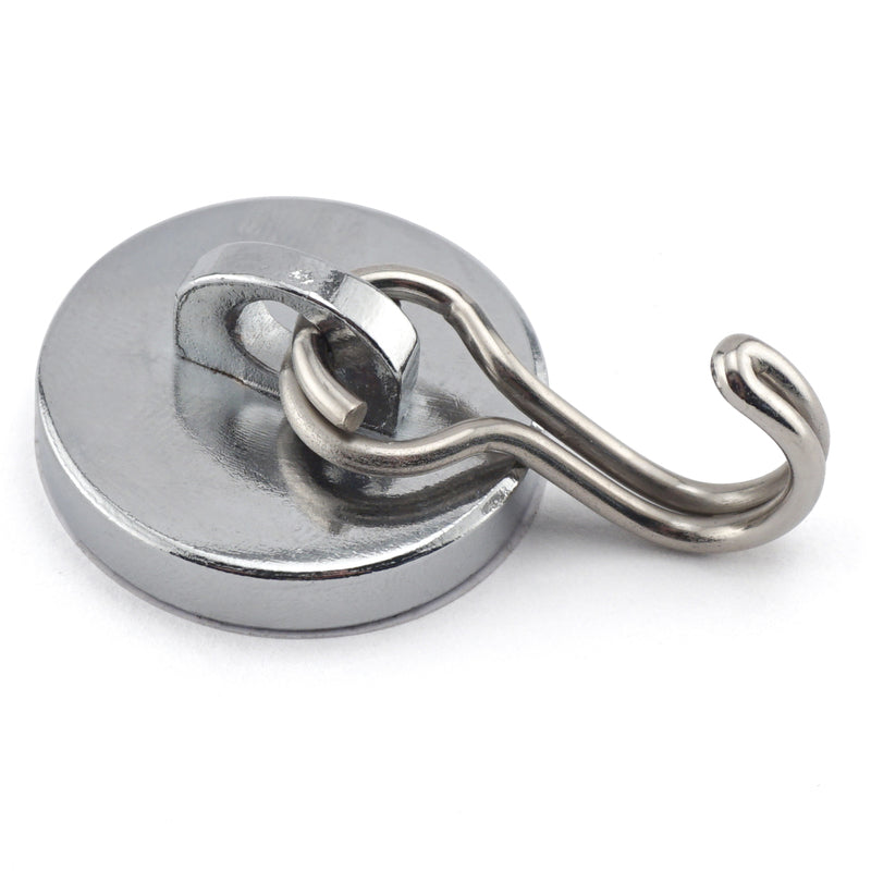 MAGNET SOURCE - Magnet Source .225 in. L X 1.125 in. W Silver Magnetic Hook 40 lb. pull 1 pc
