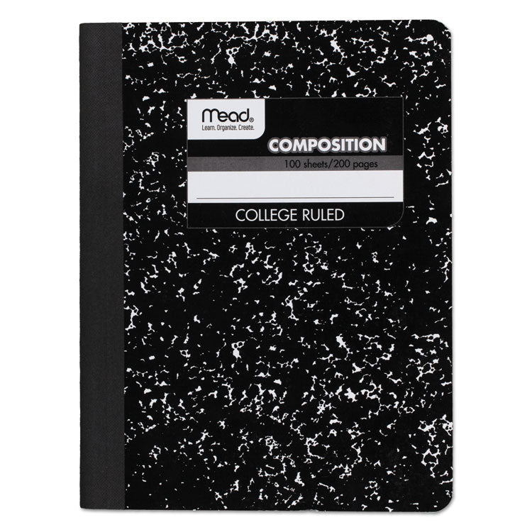 Mead - Square Deal Composition Book, Medium/College Rule, Black Cover, (100) 9.75 x 7.5 Sheets