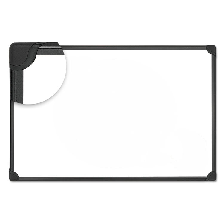 Universal - Design Series Deluxe Magnetic Steel Dry Erase Marker Board, 36 x 24, White Surface, Black Aluminum/Plastic Frame