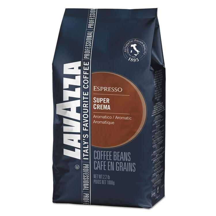 Lavazza - Super Crema Whole Bean Espresso Coffee, 2.2lb Bag, Vacuum-Packed