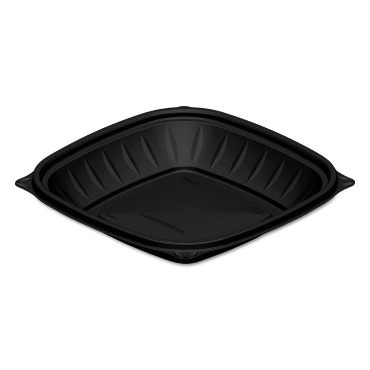 Dart - PresentaBowls Pro Black Square Bowls, 24 oz, 8.5 x 8.5 x 1.8, Plastic, 63/Bag, 4 Bags/Carton