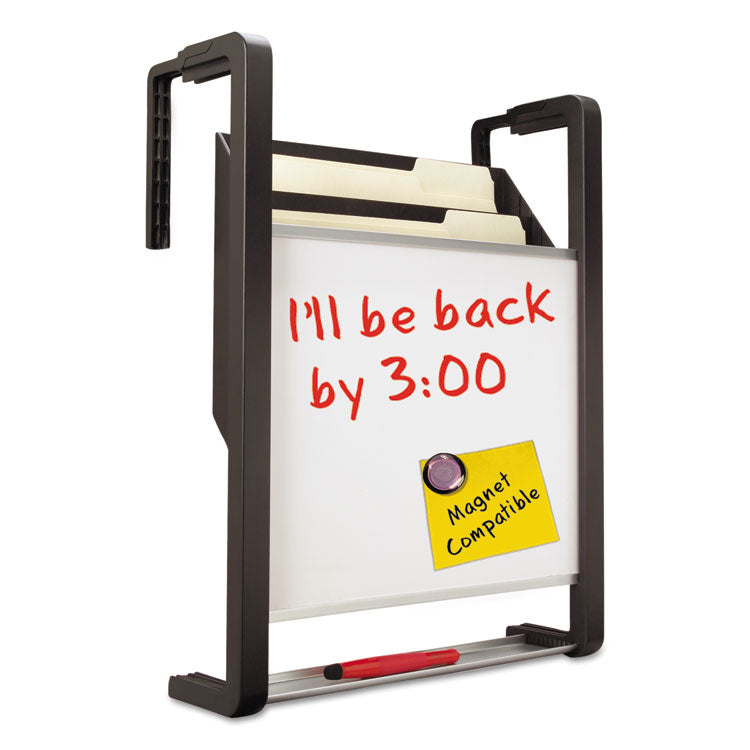 Quartet - Hanging File Pocket with Dry Erase Board, 3 Sections, Letter Size, 15" x 4", x 20", Black