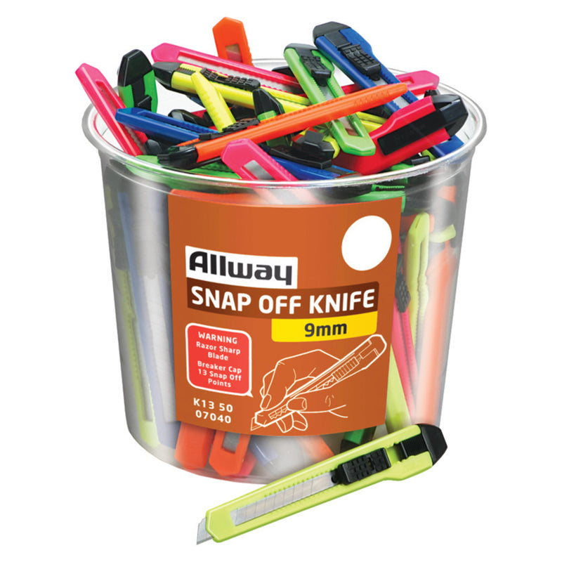 ALLWAY - Allway 5 in. Snap-Off Utility Knife Assorted 50 pk - Case of 50