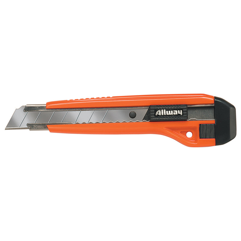 ALLWAY - Allway Deluxe 6-3/8 in. Snap-Off Utility Knife Orange 1 pk - Case of 10
