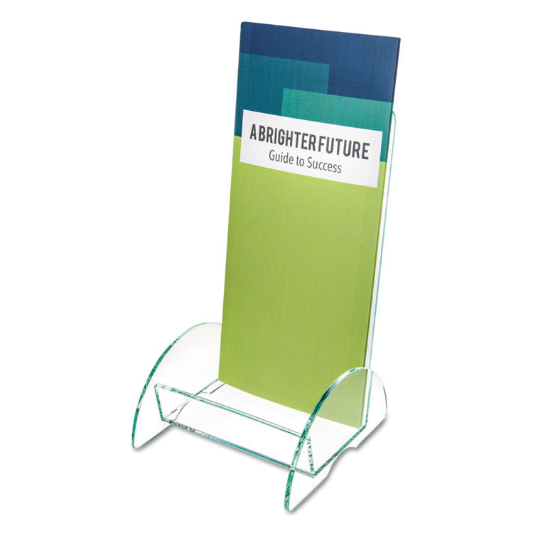 deflecto - Euro-Style DocuHolder, Leaflet Size, 4.5w x 4.5d x 7.88h, Green Tinted