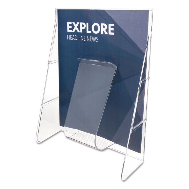 deflecto - Stand-Tall Wall-Mount Literature Rack, Magazine, 9.13w x 3.25d x 11.88h, Clear