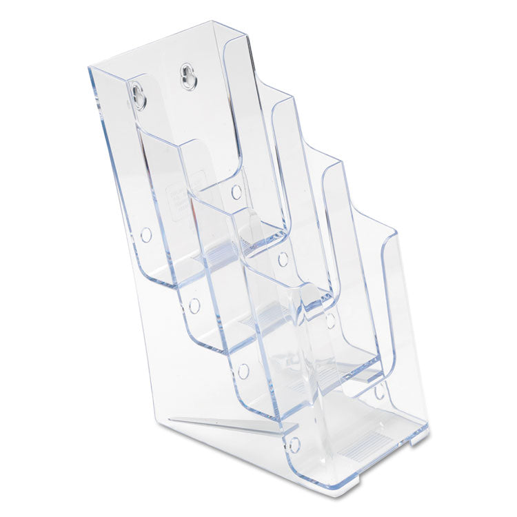 deflecto - 4-Compartment DocuHolder, Leaflet Size, 4.88w x 6.13d x 10h, Clear