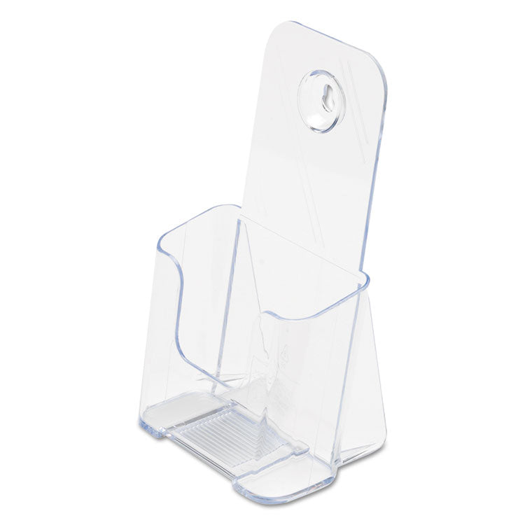 deflecto - DocuHolder for Countertop/Wall-Mount, Leaflet Size, 4.25w x 3.25d x 7.75h, Clear