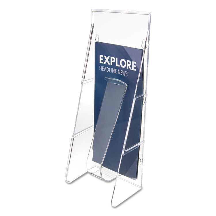 deflecto - Stand-Tall Wall-Mount Literature Rack, Leaflet, 4.56w x 3.25d x 11.88h, Clear