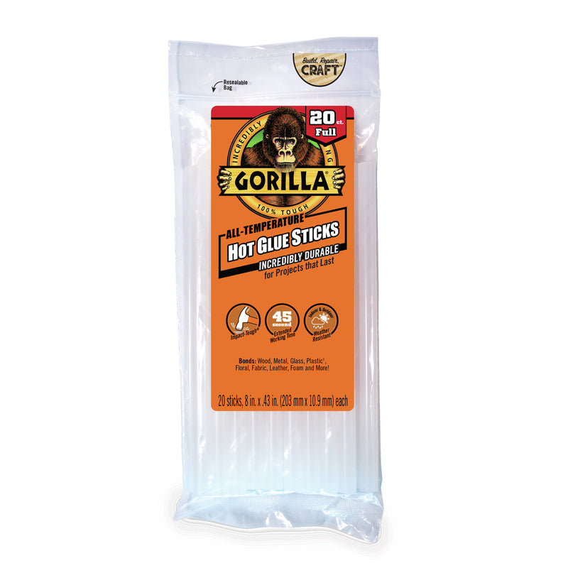 GORILLA - Gorilla High Strength Hot Glue Sticks 20 pc - Case of 4