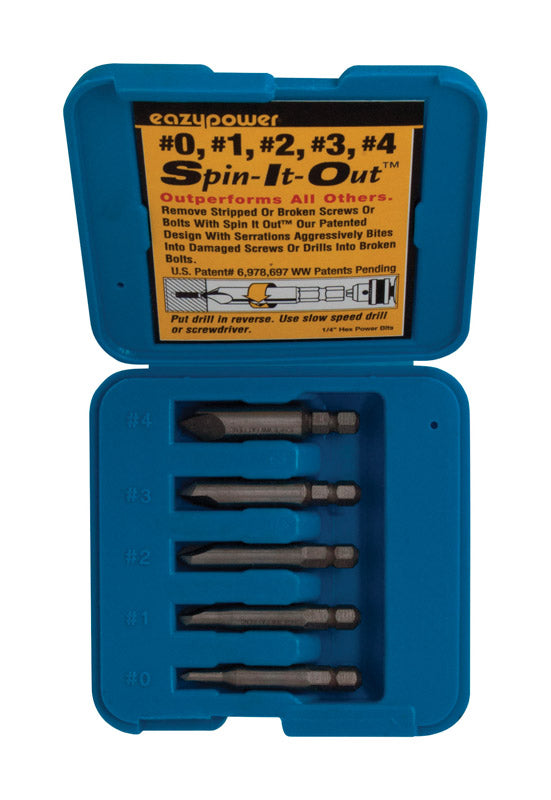 EAZYPOWER - Eazypower Spin It Out Steel Screw Remover 2 in. 5 pc