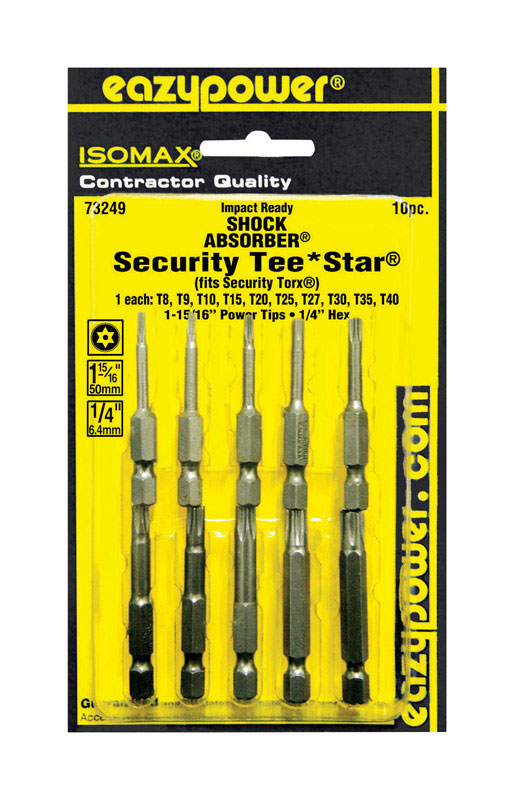 EAZYPOWER - Eazypower Isomax Torx 1-15/16 in. L Impact Security Insert Bit Set Chrome Vanadium Steel 10 pc
