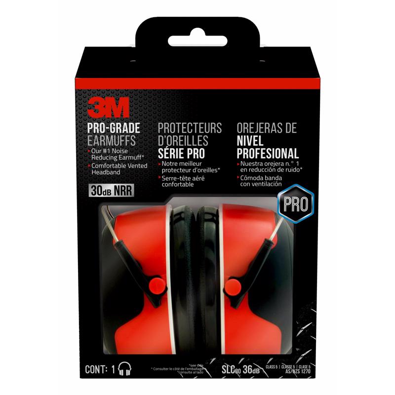 3M - 3M Pro-Grade 30 dB Steel Earmuffs Mulit-Colored 1 pair