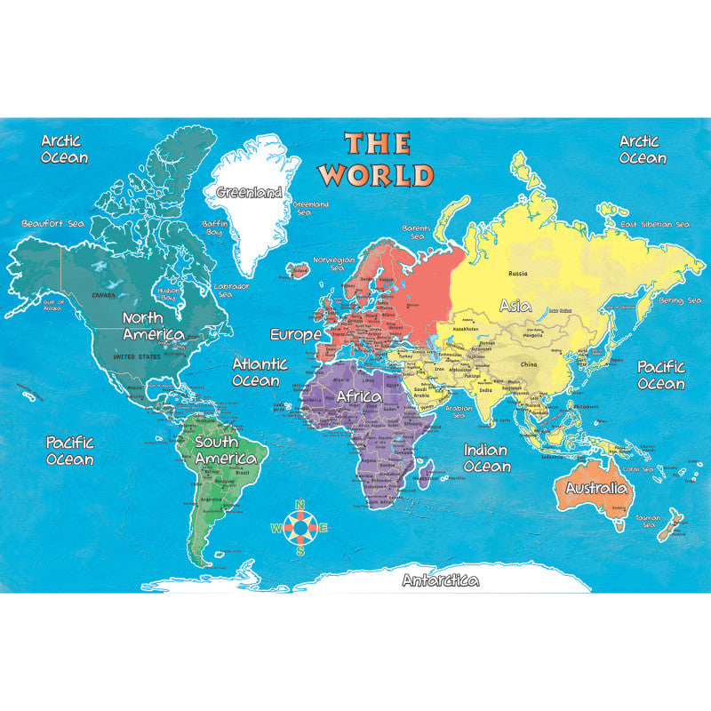 REPLOGLE GLOBES - Young Explorer World Map, 42" x 30"