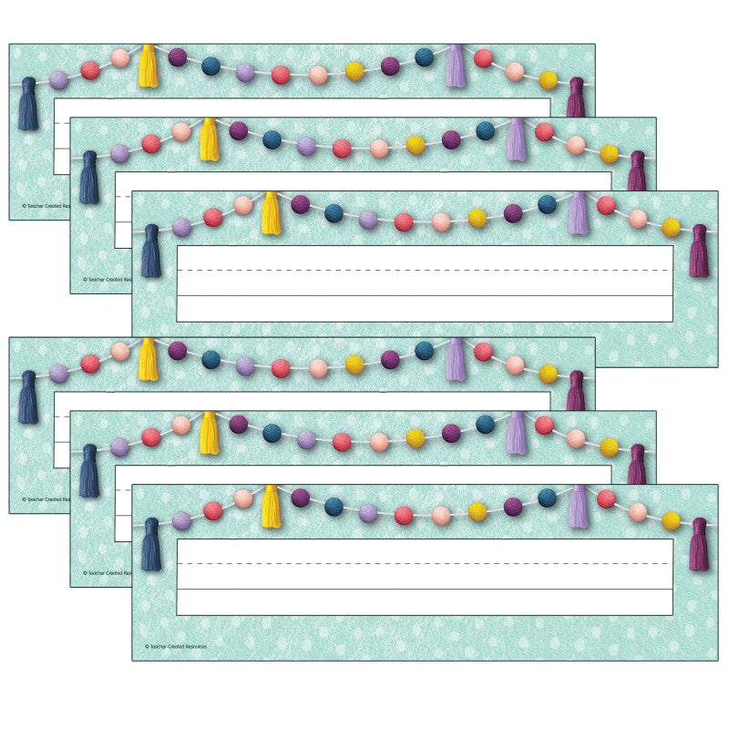 TEACHER CREATED RESOURCES - Oh Happy Day Flat Name Plates, 36 Per Pack, 6 Packs