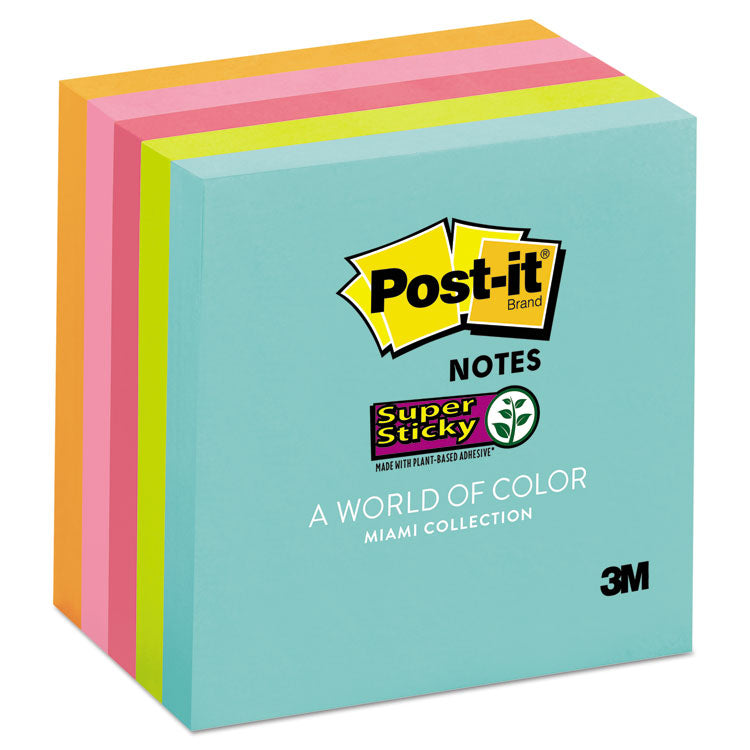 Post-it Notes Super Sticky - Pads in Supernova Neon Collection Colors, 3" x 3", 90 Sheets/Pad, 5 Pads/Pack