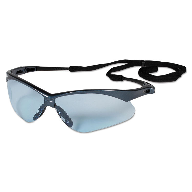 KleenGuard - V30 Nemesis Safety Glasses, Blue Frame, Light Blue Uncoated Lens, 12/Box