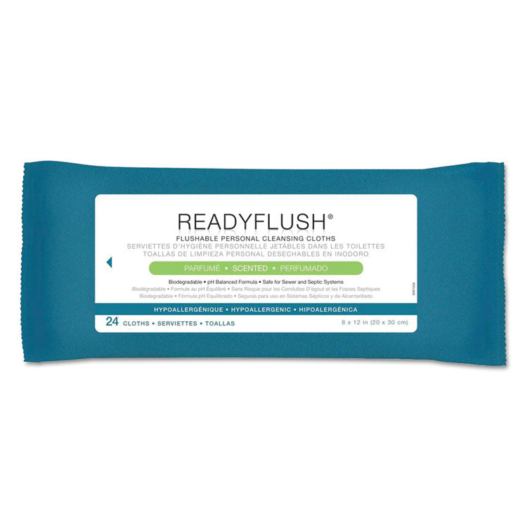 Medline - ReadyFlush Biodegradable Flushable Wipes, 8 x 12, 24/Pack, 24 Packs/Carton