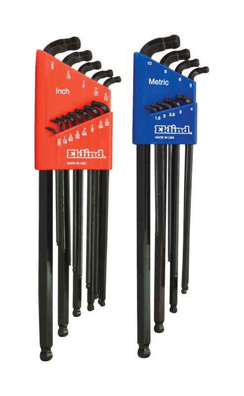 EKLIND - Eklind Double-Ball-Hex-L Assorted Metric and SAE Long Arm Double Ball Hex L-Key 22 pc