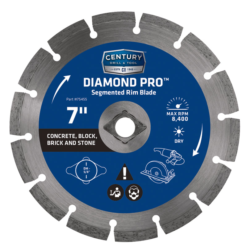 CENTURY DRILL & TOOL - Century Drill & Tool Diamond Pro 7 in. D X 5/8 in. Steel Segmented Rim Diamond Saw Blade 1 pc