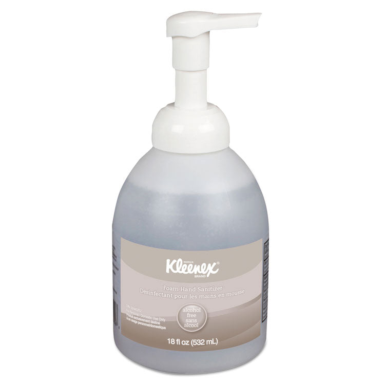 Kleenex - Alcohol-Free Foam Hand Sanitizer, 18 oz Pump Bottle, Fragrance-Free, 4/Carton