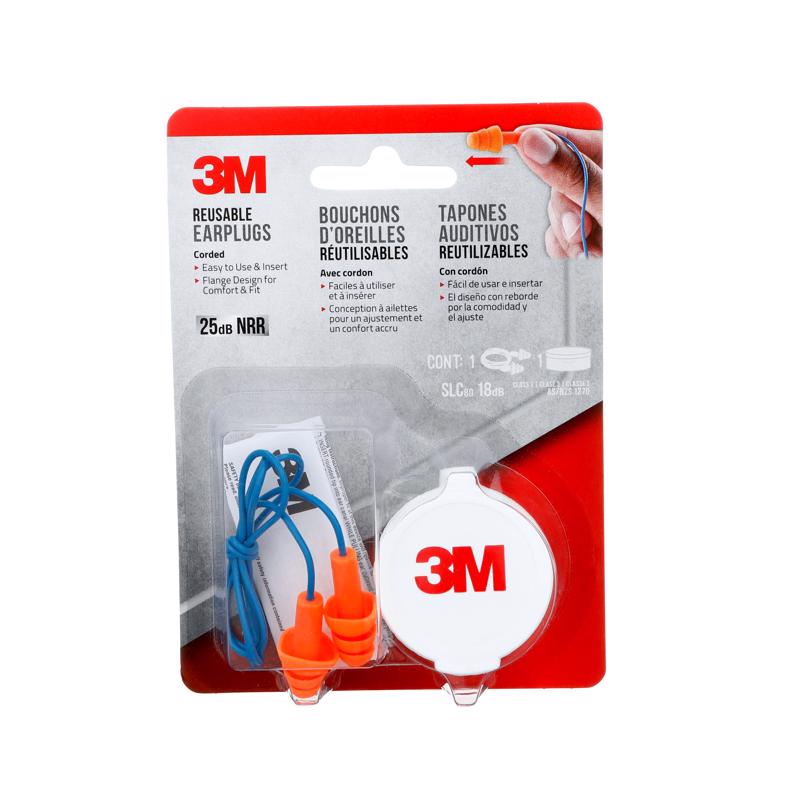 TEKK - 3M 25 dB PVC Earplugs Blue/Orange 1 pk