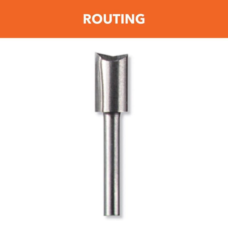DREMEL - Dremel 1/4 in. D X 1/4 in. X 2-1/4 in. L High Speed Steel 1-Flute Straight Router Bit