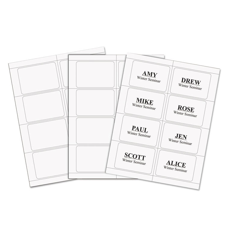 C-Line - Laser Printer Name Badges, 3 3/8 x 2 1/3, White, 200/Box