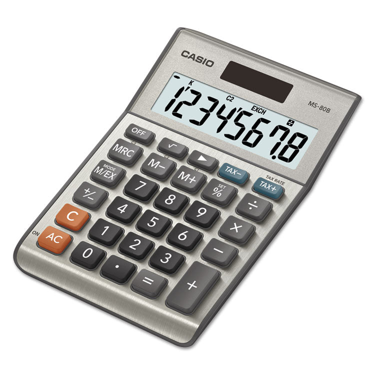 Casio - MS-80B Tax and Currency Calculator, 8-Digit LCD
