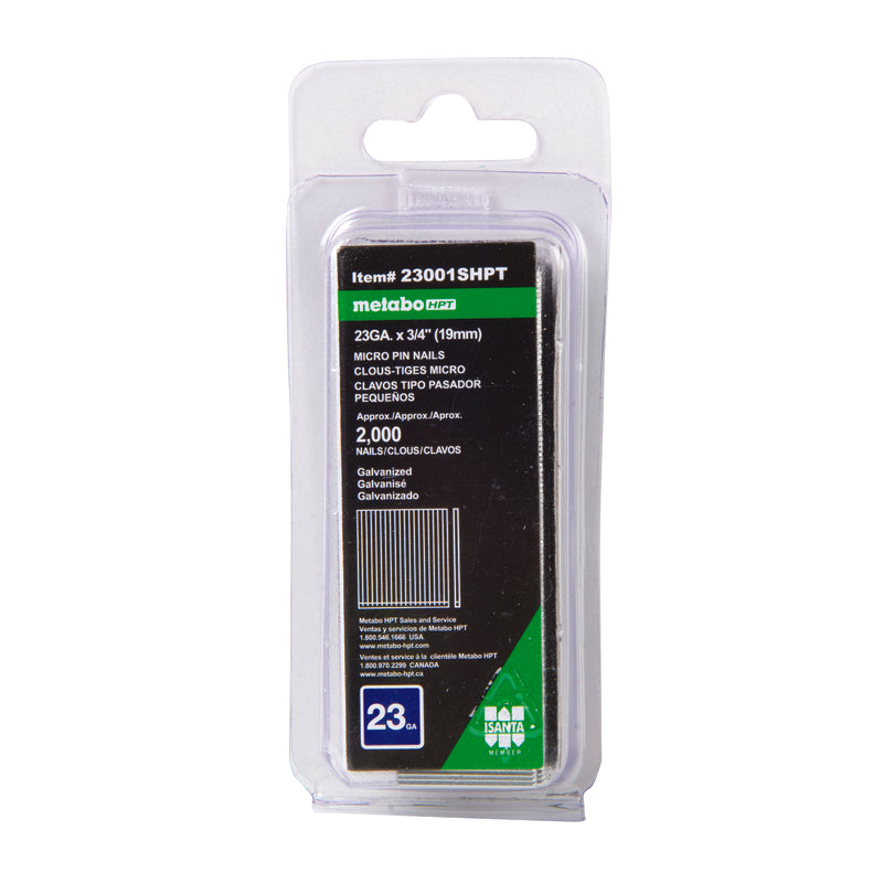 HITACHI POWER TOOLS - Metabo HPT 3/4 in. 23 Ga. Straight Strip Galvanized Pin Nails 2000 pk
