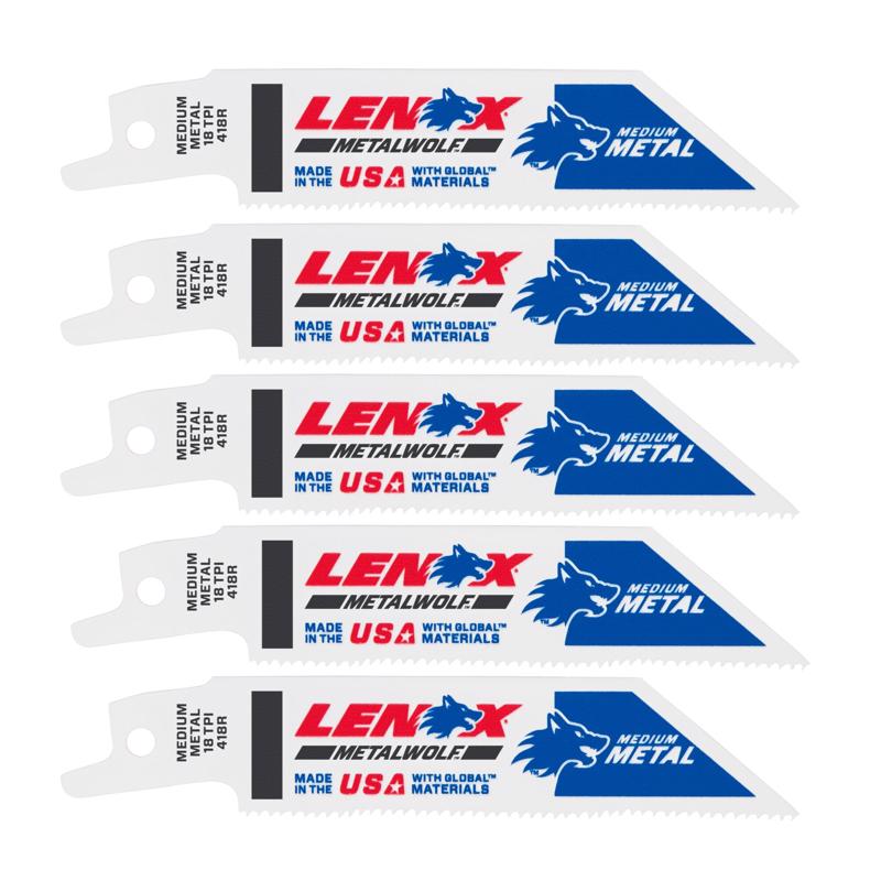 LENOX - LENOX METALWOLF 4 in. Bi-Metal WAVE EDGE Reciprocating Saw Blade 18 TPI 5 pk