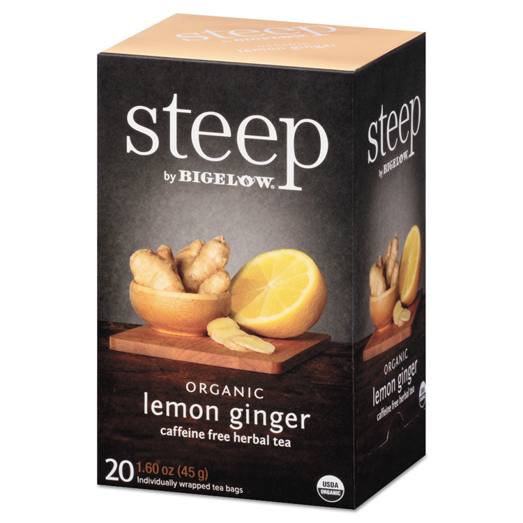 Bigelow - steep Tea, Lemon Ginger, 1.6 oz Tea Bag, 20/Box