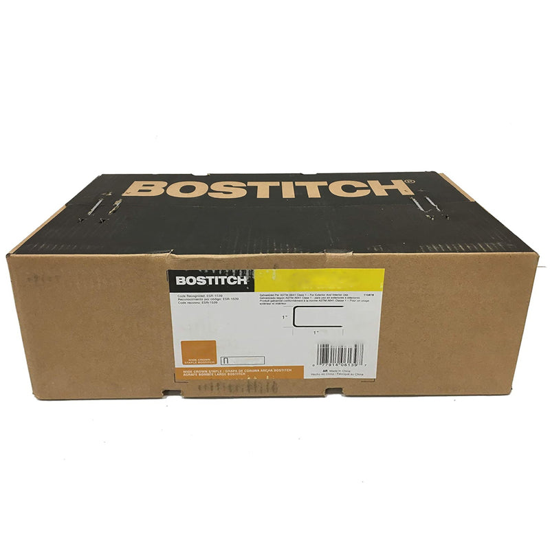 STANLEY BOSTITCH - Bostitch S2 1 in. W X 1 in. L 16 Ga. Wide Crown Staples 10000 pk