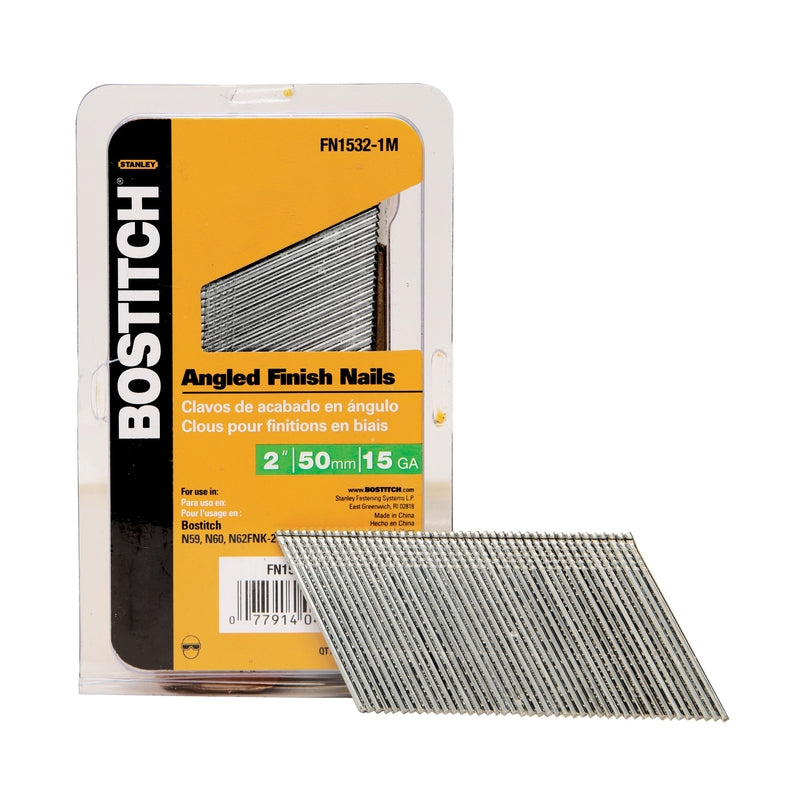 STANLEY BOSTITCH - Bostitch 2 in. 15 Ga. Angled Strip Coated Finish Nails 1,000 pk