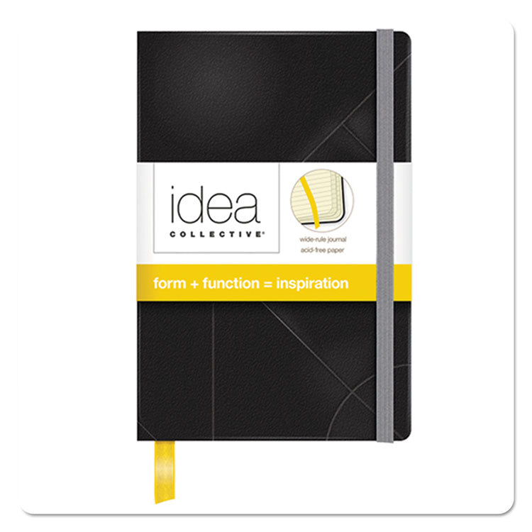 TOPS - Idea Collective Journal, Hardcover with Elastic Closure, 1-Subject, Wide/Legal Rule, Black Cover, (96) 5.5 x 3.5 Sheets
