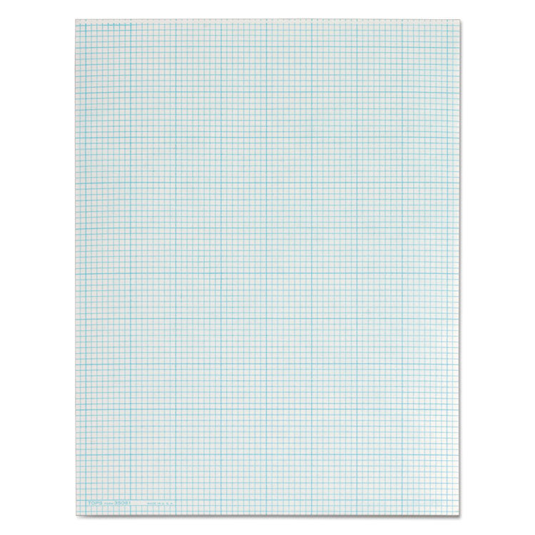 TOPS - Cross Section Pads, Cross-Section Quadrille Rule (8 sq/in, 1 sq/in), 50 White 8.5 x 11 Sheets