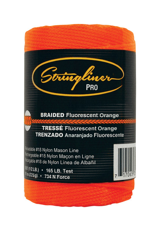 STRINGLINER - Stringliner 0.5 oz Mason's Line and Reel 500 ft. Fluorescent Orange Braided