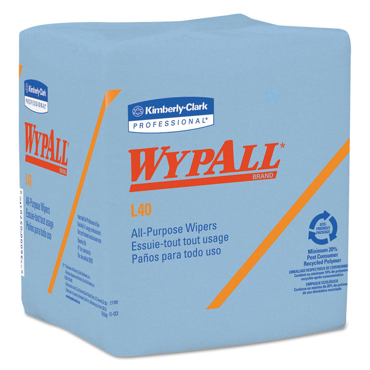 WypAll - L40 Wiper, 1/4 Fold, Blue, 12.5 x 12, 56/Box, 12 Boxes/Carton