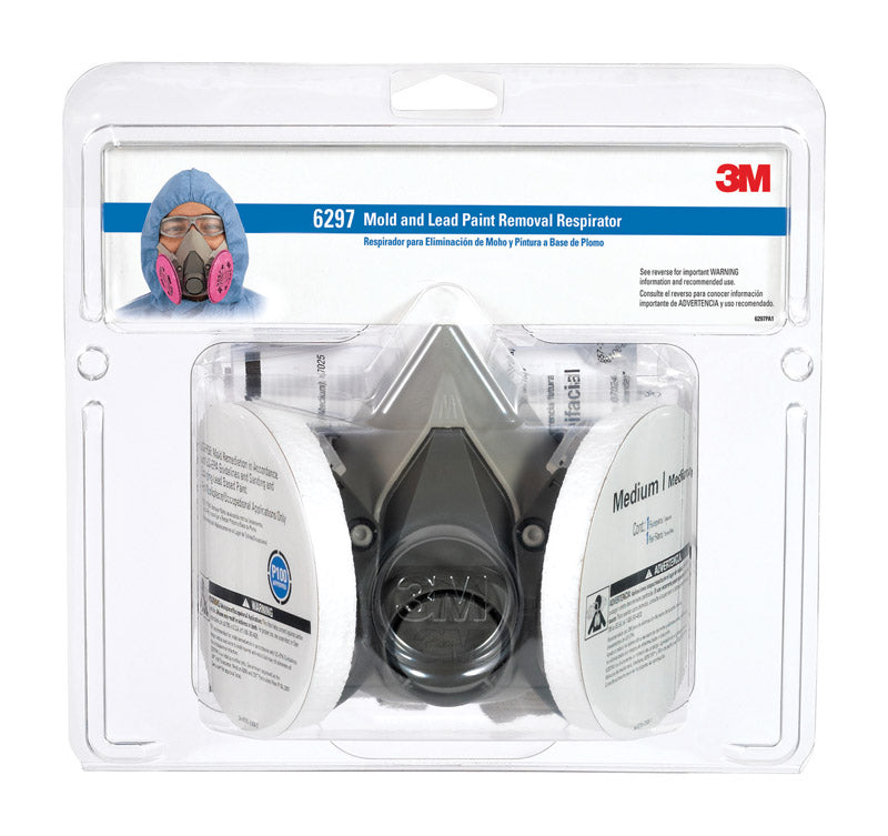 3M - 3M P100 Mold and Lead Paint Removal Respirator P-Series Valved Black M 1 pk