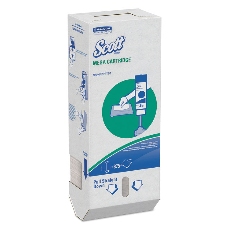 Scott - MegaCartridge Napkins, 1-Ply, 8 2/5 x 6 1/2, White, 875/Pack, 6 Packs/Carton