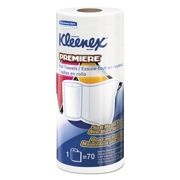 Kleenex - Premiere Kitchen Roll Towels, 1 Ply, 11 x 10.4, White, 70/Roll, 24 Rolls/Carton