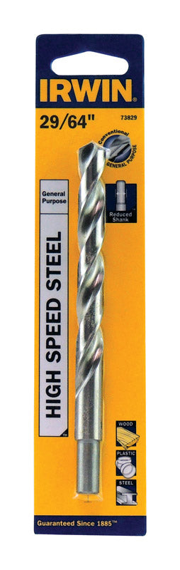 IRWIN - Irwin 29/64 in. X 5-5/8 in. L High Speed Steel Drill Bit Straight Shank 1 pc [73829]