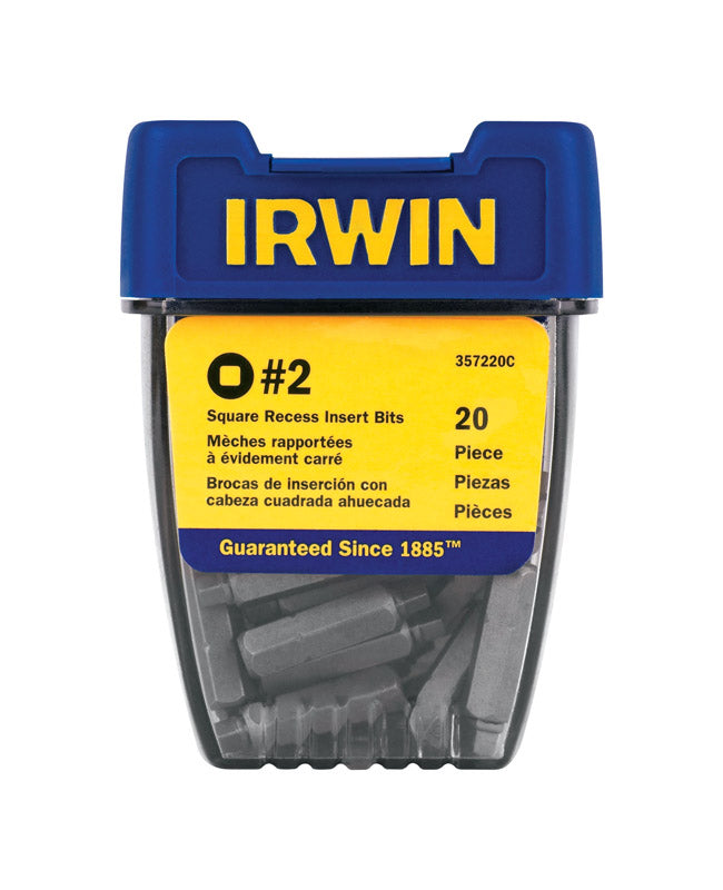 IRWIN - Irwin Square #2 X 1 in. L Insert Bit Steel 20 pc