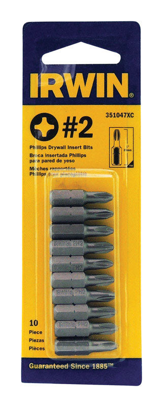 IRWIN - Irwin Phillips #2 X 1 in. L Insert Bit S2 Tool Steel 10 pc