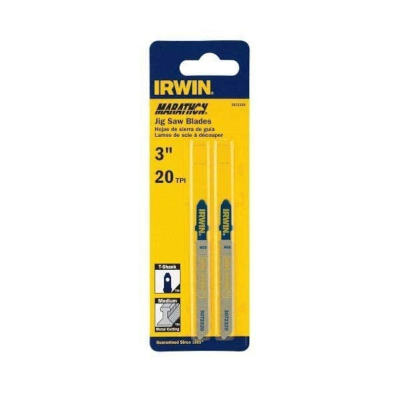 IRWIN - Irwin Marathon 3 in. Bi-Metal T-Shank Jig Saw Blade 20 TPI 2 pk